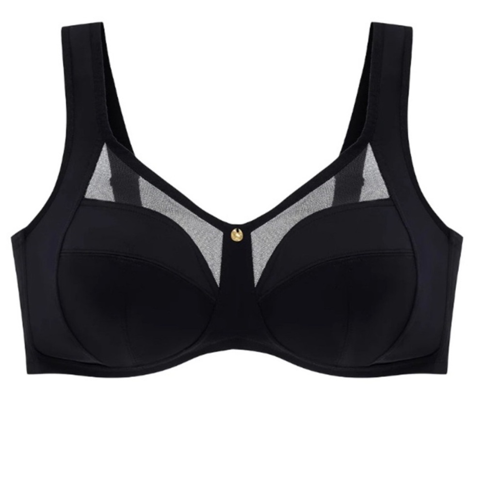 NEW Understance Spacer Air Vera Wireless Unpadded Bra Black Size 46H